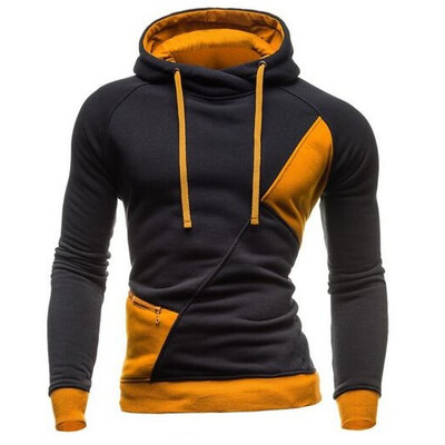 

Zogaa New Mens Hoodie Color Matching Patchwork Hooded