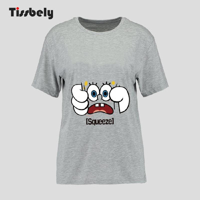 

Tissbely T-Shirts Squeeze Looks White T Shirt Women Cotton Tshirt Women Funny Print Short Sleeve Tee Tops