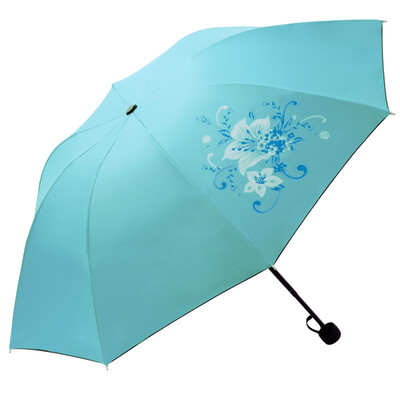 

Yuhang YUHANG Jingdong self-operated umbrella umbrella umbrella sun umbrella tri-fold umbrella black plastic umbrella parasol blue