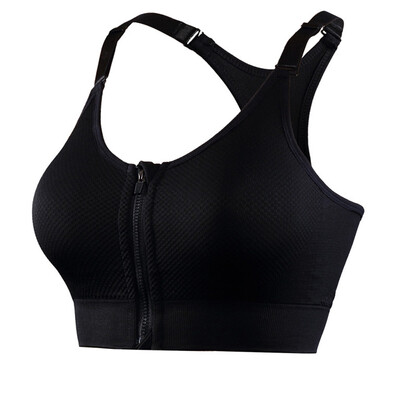 

Front Zipper Bra Push Up Running Bra For Girls Breathable Sports Bra