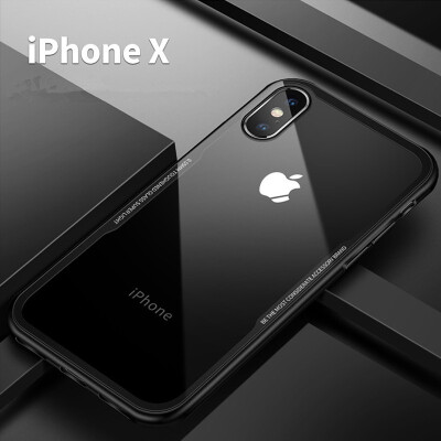 

Luxury library new iPhone ex phone case Apple X protective case against throwing steel glass shell thin full coated soft men&w