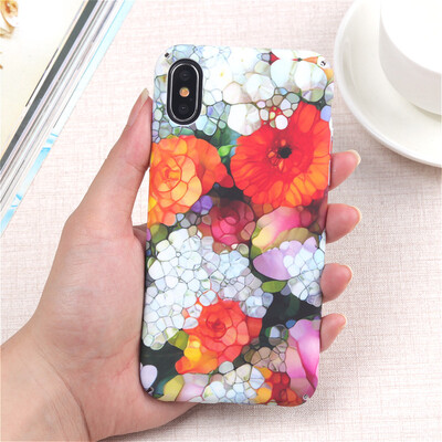 

Винтаж Цветочный абстрактный красочный цветок крышка для iphone 7 8 плюс матовый тонкий жесткий Пластик чехол для IPhone X 6s 6