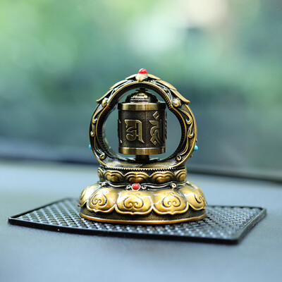

Snowy Impression Detian Auto Decoration Car Turning Wheel Decoration Creative Buddhism Solar Turning Wheel Car Interior Jewelry Car Turning Lotus Flower Baby