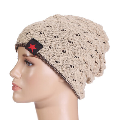 

Women Men Winter Knitted Wool Cap Dual-Side Hip-Hop Skullies&Beanies Hat