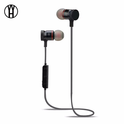 

WH M90 Bluetooth Sport earphone magnetic anti-sweat stereo mini headphone metal ear hanging music wireless headset for phone