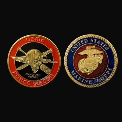 

Gold Plated US Marine Corps Core Challenge Commemorative Coin Skull&bones coins Collectible Gift