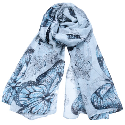 

Jeouly animals scarves women butterfly Echarpes Foulard Femm long voile scarf sunscreen shawls blue hijab wraps cachecol marcas