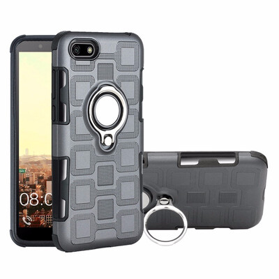 

SHS Phone Case For Huawei Y3 2017Y9 2018Y5 Prime 2018 Luxury Armor Ring Bracket Silicon TPU Lattice texture