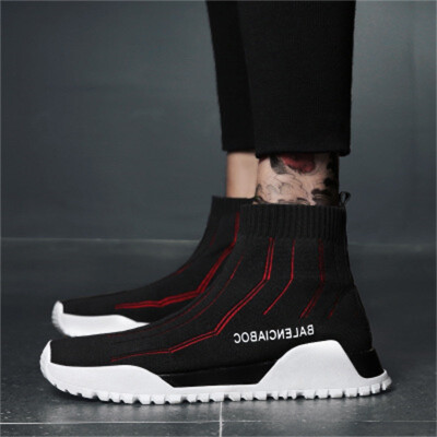 

2018 Spring New Sports Shoes High Mens Casual Running Shoes Socks Shoes