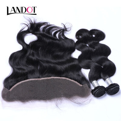 

8A Peruvian Virgin Hair Body Wave With Ear to Ear Lace Frontal Closure 3 Bundles Human Hair Weaves Closure 4 Pcs Lot Natural Black