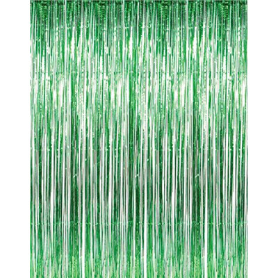 

FANLUS 32 ft x 98 ft Metallic Tinsel Foil Fringe Curtains for Party Photo Backdrop Wedding Decor Gold1 pack