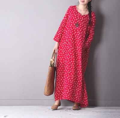 

Новое предложение Art Fan Linen Dress Loose Robe Skirt