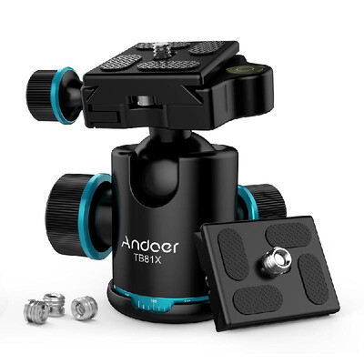

Andoer TB81X Tripod Ball Head 360 Degree Rotating Panoramic Ballhead for Tripod Monopod Slider DSLR Camera with 3Pcs 14" to 38"