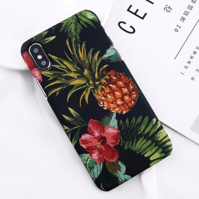 

Strawberry Flower Phone Case Pineapple Back Cover Hard PC Case For iPhone 8 7 6 6s Plus