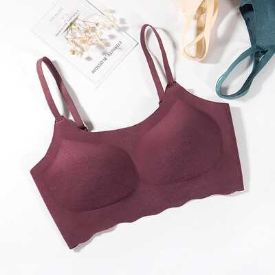 

Xia Yifang sports bra one piece ice silk smooth movement no steel ring underwear no binding no steel ring sleep bra V5203 green S