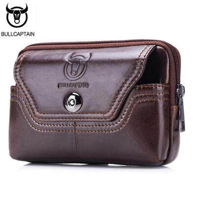 

BULLCAPTAIN Телефон Сигаретный кошелек Fanny Pack Талия Сумка Кожаный Бедро Бум Сумка Сумка Сумка Талии Мужская Сумка Пояс Сумка Горизонтальная