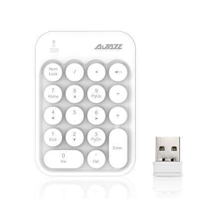 

AJAZZ Apple Computer 24G Wireless Round Key Cap Wireless Mini Digital Keyboard