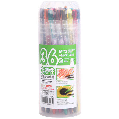 

Morning light M & G AMPX0403 wave point water-soluble rotating color pencil color lead 36 color tube gift pen