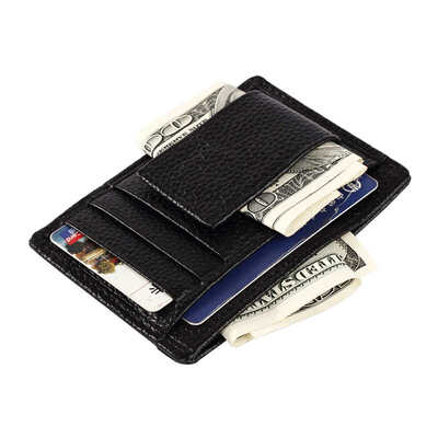 

JINBAOLAI Money Clip Mens Wallet Leather Genuine Mini Wallet Men Card Holder Wallet Women Small
