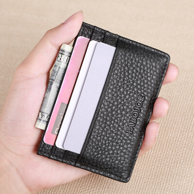 

Pabojoe PBJ959 Male Card Bag For Business Cards Change Bank Card Cow Leather Ultra-thin Black