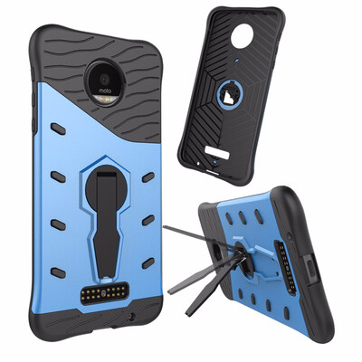

Goowiiz Phone Case For Motorola Moto ZZ DroidZ PlayZ Force Luxury Armor TPUPC Silicone Hard Bracket