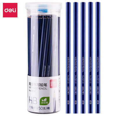 

Deli deli 50 HB advanced writing drawing pencil blue pen gift pencil sharpener 58112
