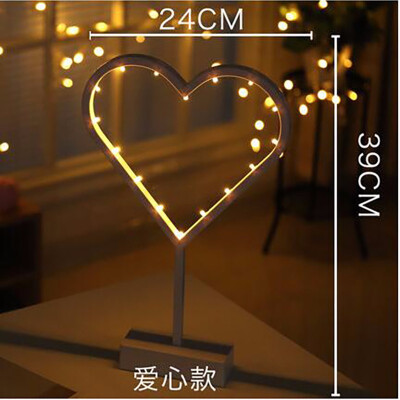 

Star love Christmas tree shape LED table lamp seat girl heart room bedside decoration lamp night lights