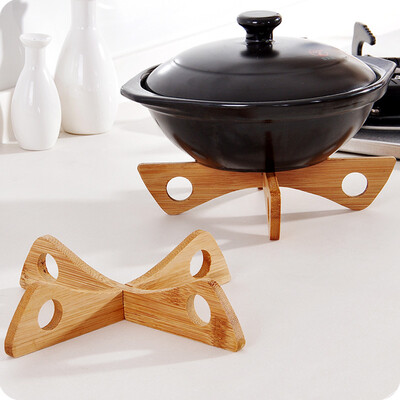 

Removable Wooden Dining Table Placemats Pot Cup Mat Heat Insulation Coasters tableware pad kitchen utensils storage rack