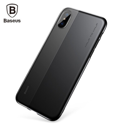 

Baseus Half to Half Case TPU PC Protective Back Cover for iPhone X TPU PC Double Materials Full Protection Lanyard Hole