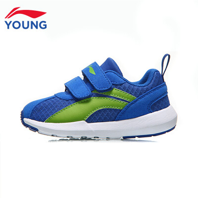 

Li Ning official flagship store childrens shoes baby shoes mesh breathable men&women children lightweight soft wear-resistant anti-skid package infant sports shoes YKAN034-3 Haibao blue 30