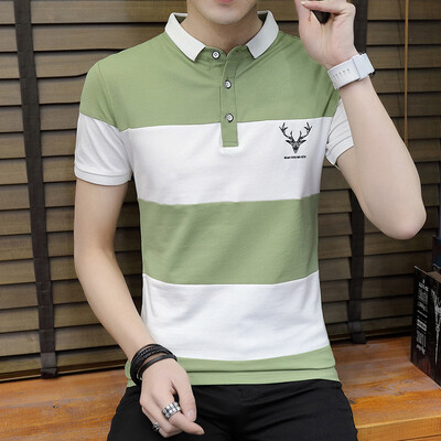 

New Brand Stripe Polos Mens Printed POLO Shirts Cotton Short Sleeve Polo Casual Stand Collar Male Polo Shirt