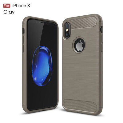 

Goowiiz Phone Case For Iphone 78X Fashion Slim Carbon Fiber TPU Soft Silicone Prevent falling