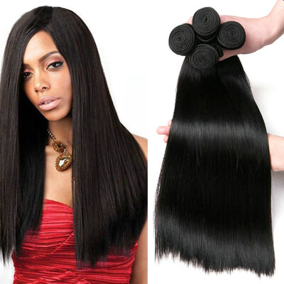 

CLAROLAIR Hair 7A 4PC Virgin Straight Human Hair Bundles Unprocessed Virgin Straight Brazilian Hair Bundles Brazilian Straight Ha