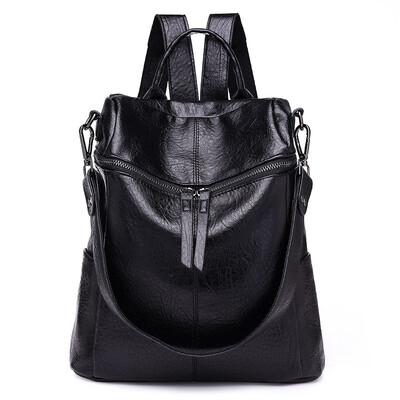 

2018 New Womens Creative Soft Pu Waterproof Double Shoulder Bag Backpack for Teenage Girls Womens Bag Korean Fashion Backpack