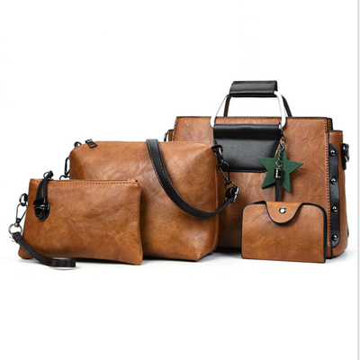 

4PCS New Design Womens Fashion Leather Messenger Bag Handbags Shoulder Bag Tote Ladies Purse In Set
