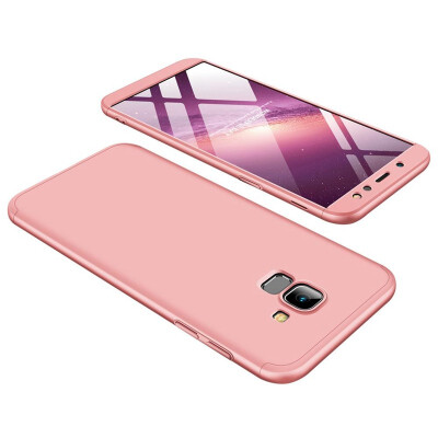 

MOONCASE Three-parts structure design Full Protection Hard Plastic Combination Case for Samsung Galaxy A6 2018 Pink