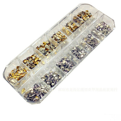 

Steam Punk Rivet Nail Strass Metal Nail Art Decorations Party Sequins Glitter Paillette Flakes Manicure Tools Decor Accessories