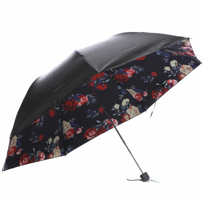 

Paradise umbrella UPF50 full shade black glue three fold pencil umbrella umbrella umbrella sun umbrella sun umbrella 31808E big red