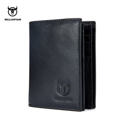 

BULLCAPTAIN 2018 New Arrival Mens Wallet Cowhide Coin Purse Designer Brand Wallet clutch leather wallet man wallet for money