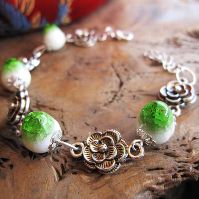 

Hot style package postal crafts popular ceramic miaoyin national wind bracelet high temperature fired jewelry Chinese characterist