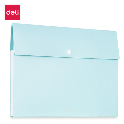

Deli deli music series 5 grid A4 snap-on file bag information bag student organ bag fresh green 72455