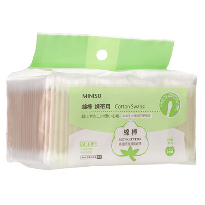 

MINISO ear&nose cleansing cotton swab portable 800 sweet remover cotton double head beauty tools