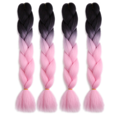 

63 Colors 4 piecelot Synthetic 2T3T4T High Temperature Fiber Ombre Braiding Hair 24 inch Jumbo Braids Hair Extensions