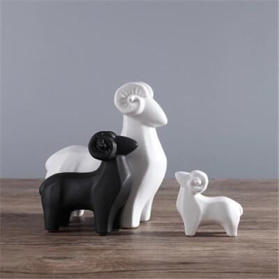 

Nordic ceramics sheep figurines Modern aniamls model crafts living room study cute porcelain ornaments