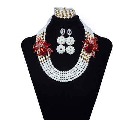

Fashion Pink Purple Jewelry African Beads Jewelry Sets For Women Nigerian Wedding Jewelry African Bridal Statement Beaded Necklace