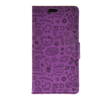 

MOONCASE Cute Little Witch Leather Side Flip Wallet Card Holder Stand Pouch ЧЕХОЛ ДЛЯ LG Magna Purple