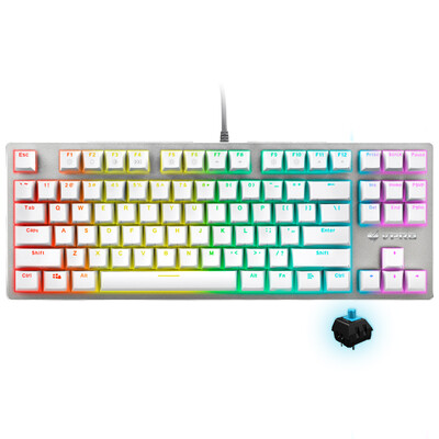 

Лей Бай (Rapoo) V500RGB подсветкой игровой механической клавиатуры клавиатура с подсветкой клавиатуры ноутбука игровой клавиатуры клавиатуры компьютера белый синий ось