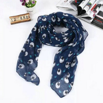 

Guttavalli Winter New Charm Colorful Sheep Animal Long Shawl Lovely Women Long Chevron Scarves Fashion Stripe Print Soft Scarf