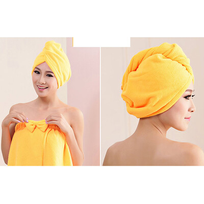 

Cntomlv Hot sale Lady Turban microfiber fabric thickening dry hair Towel super absorbent quick-drying hair Shower Towel Shower cap
