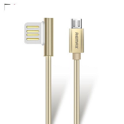 

REMAX Dual Sided-Micro USB Data Cable Portable 90 Degree plug Charger Cables durable usb Charging for SamsungxiaomiAndroid